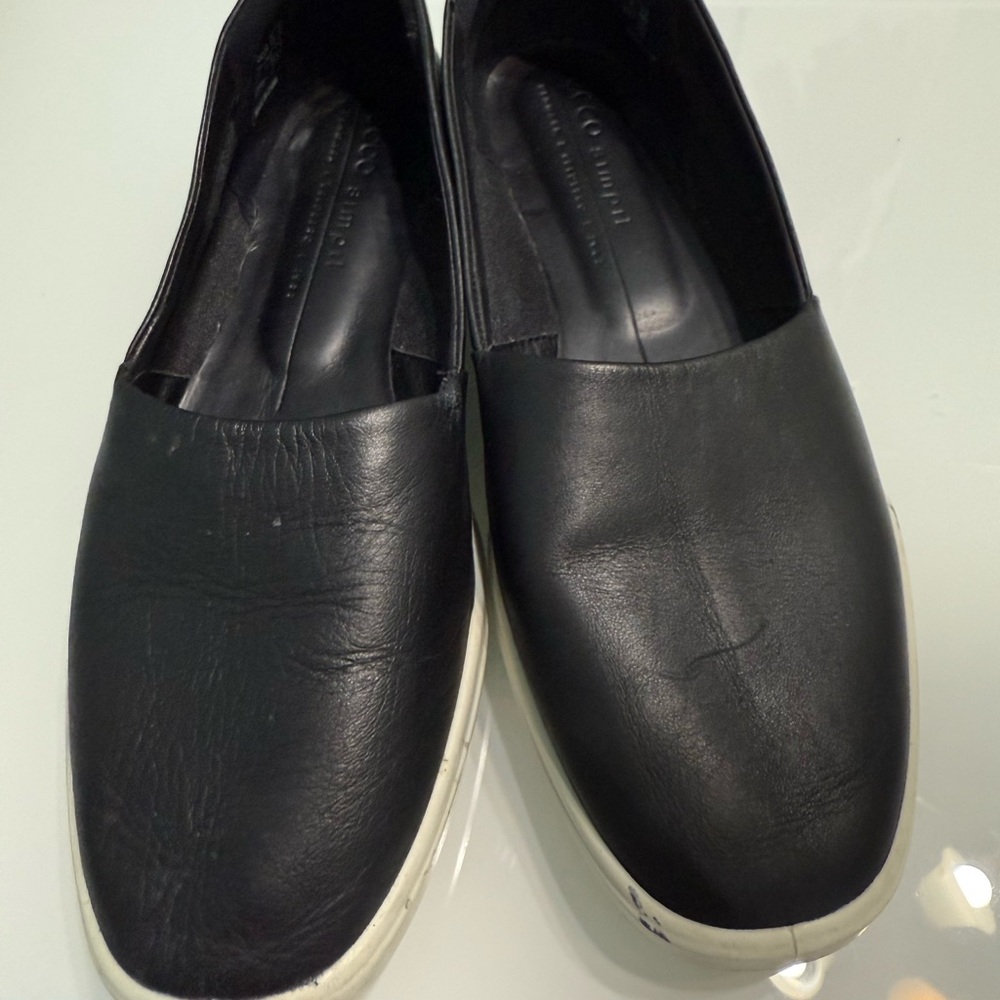 Ecco Black Leather Slip-On Shoes